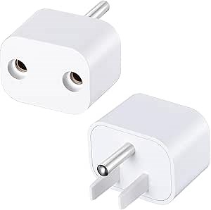Relaxweex 2 Pcs Grounding Plug Adapter Ground Socket Splitter Safety Adapter for Multiple Grounding Products in to Single Ground Port Compatible with US Type B Outlets (White)
