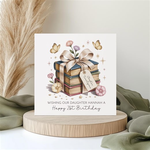 Personalized 21st Birthday Card, Book Lover Theme - Etsy