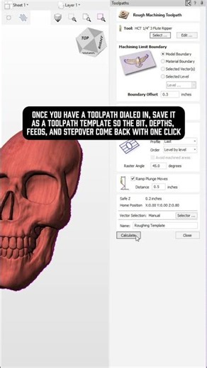 Saving Toolpath Templates in Vectric #cnc #woodworking