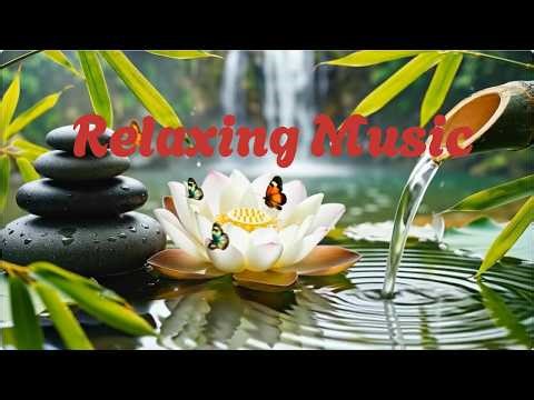 Deep Relaxation : Relaxing Waterfall & Bamboo Fountain with Flickering Candles