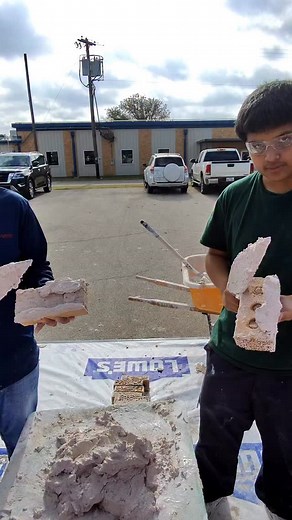 POV: You’re getting a buttering demonstration for your soldier brick!🧈🧱 #masonry #bricklaying #construction #bricklayer #bluecollar #building | That Masonry Girl
