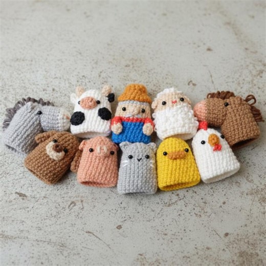 Farm Finger Puppet Crochet Pattern Bundle | 10 Amigurumi Animals PDF (beginner Friendly) - Etsy
