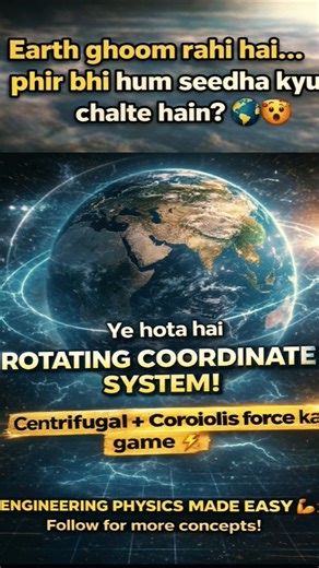 Rotating Coordinate System 🔄 Explained in 6 Seconds 🤯 | Coriolis & Centrifugal Force Easy!#ytshorts
