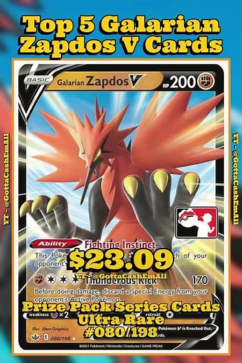 Top 5 RAREST Galarian Zapdos V Pokémon Cards! ⚡ (Most Valuable) #pokemon #pokemoncards #top5 #tcg