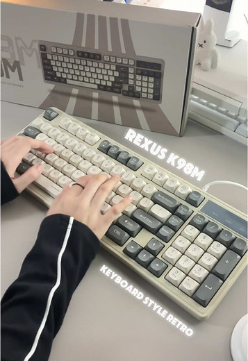 ⌨️ASMR keyboard gaming membrane dengan desain retro Rexus K98M #keyboard #keyboardasmr #asmr #gamingkeyboard #membrane