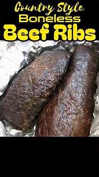 Smoked Boneless Country Ribs on a Gas Grill 🔥🍖 #PMGK #bbqribs #bbqshortribs #smokedribs #barbecue