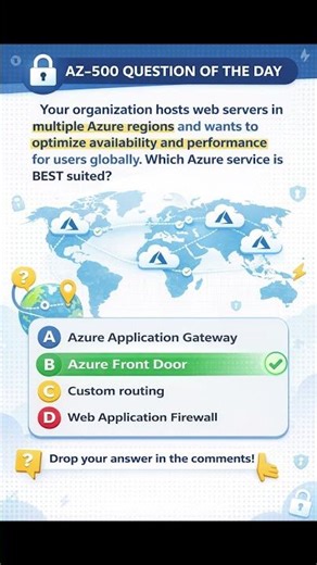 AZ-500 Question of the Day 🔐 | Azure Front Door vs Application Gateway #azure #az500