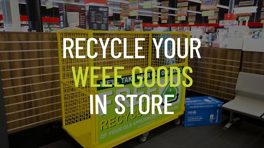 WEEE Ireland recovered 3,763 tonnes of electrical waste last month – the equivalent of 12,800 fridges. Of that waste, 58% came through free collection points at retailers. Drop in your electrical waste to your local retail store. No purchase required. | WEEE Ireland