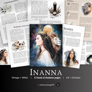 Inanna Grimoire PDF – Goddess of Love and Power, Sumerian Magic, Underworld Descent, Myth and Ritual Printable Pages for Book of Shadows - Etsy