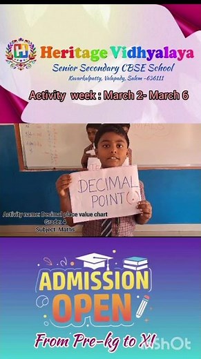 Activity Week/ Decimal place value chart/Grade 4/ Maths #childdevelopment #activitiesforkids