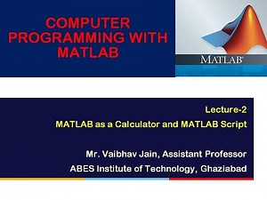 L2_MATLAB as a Calculator and MATLAB Script