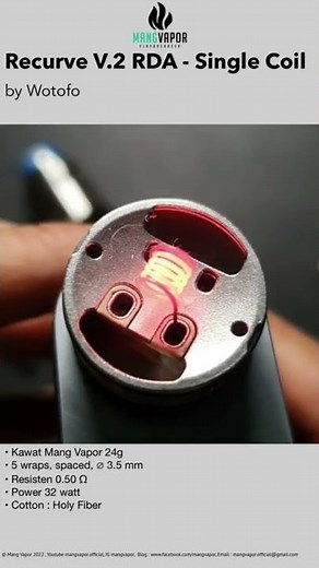 Recurve V2 RDA, single coil setup