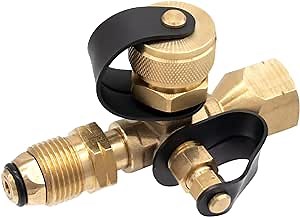 4 Port Propane Brass Tee Adapter Kit Propane Tank Tee Connector RV External Propane Tank Adapter Propane Distribution Tree for RV Propane Tank Accessories, Propane Tank Regulator with POL Connector