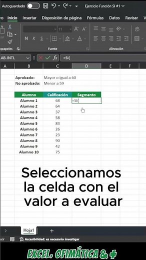 Ejemplo básico de la función SI en Excel