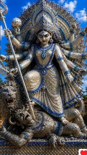 Poor Village Artist Creates Massive Durga Murti From Waste Plastic Bottles ♻️🔥