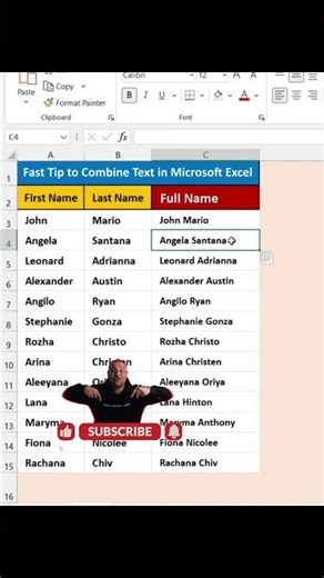 Fast tips to combine text in Microsoft Excel 🔥💯#shorts #trending #microsoft #microexcel