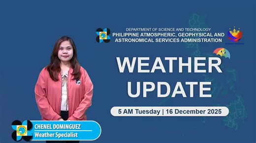 State weather bureau PAGASA gives a weather update as of 5 AM today, December 16, 2025. COURTESY: DOST-PAGASA | GMA News