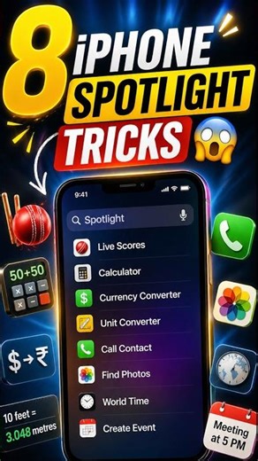 8 crazy ways to use Spotlight on iPhone 😳📱#shorts