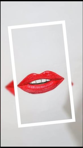 "How to Draw Realistic Lips with Red Lipstick | Easy Drawing Tutorial