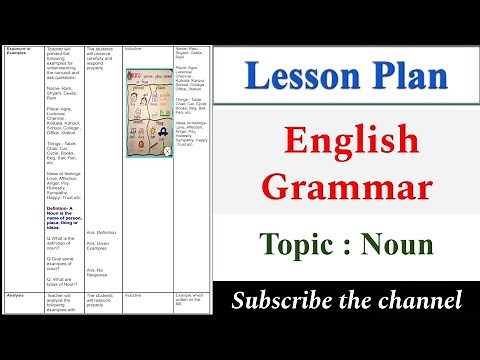 Lesson Plan English Grammar| English Grammar Lesson Plan | Topic - Noun