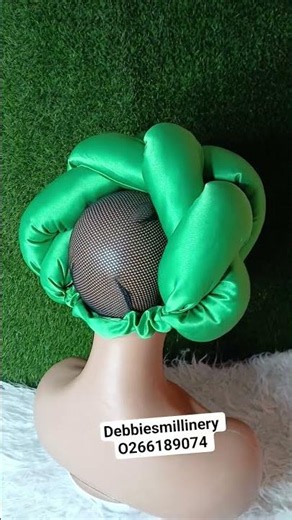Green braided turban #fabric #turban #debbiesmillinery #handmade #shortvideos