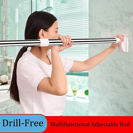 With drill-free installation, these adjustable rods can also be used as curtain rod, closet rod, window lock bar, sliding door security bar, etc.👍I can change my home layout as I wish!🌟💪 Get yours now👉: https://ezmeplus.com/products/adjustable-rod | Ezmeplus Store