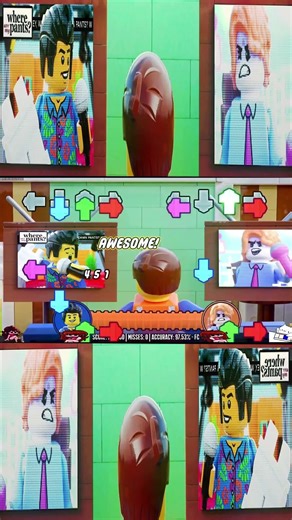 Friday Night Funkin' Bricked Up (#lego #fnfmod) Pants Guy VS Senpai in Celebrity Clash