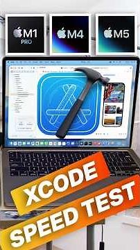 Xcode Speed Test ⚡ M5 vs M1 vs M4 – Shock Results! 🔥 #applem5 #macbookpro #xcode #macbookair #shorts