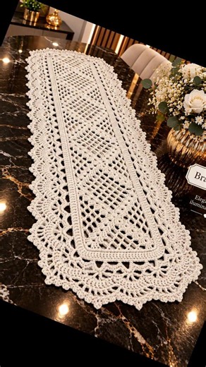 Trilho de Mesa em Crochê Retangular | Paso a Paso | Easy Crochet Table Runner Step by Step