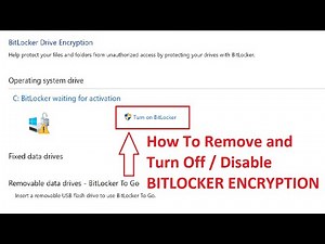 How To Remove and Turn Off / Disable BITLOCKER ENCRYPTION In Windows 10 & 11 2023