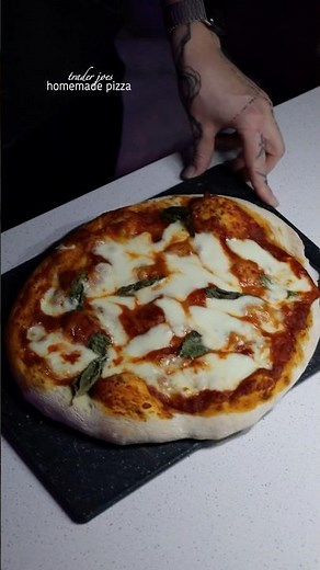 easiest homemade pizza: trader joes garlic and herb pizza dough remains supreme 🔥
