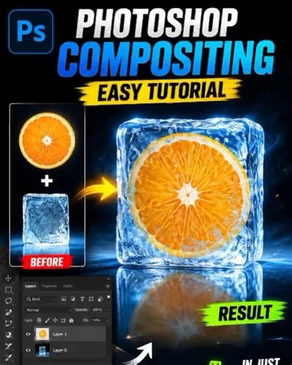 Photoshop compositing easy tutorial for beginners #fyp #photoshop #viralreel