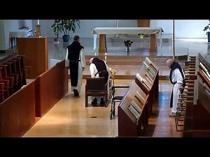 Fr. Joseph pre funeral prayers with Br. B praying for Fr. J the day before his burial