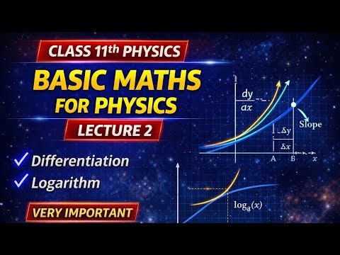 Basic Maths for Physics Lecture 2 🔥 Differentiation & Logarithm | Class 11 Physics
