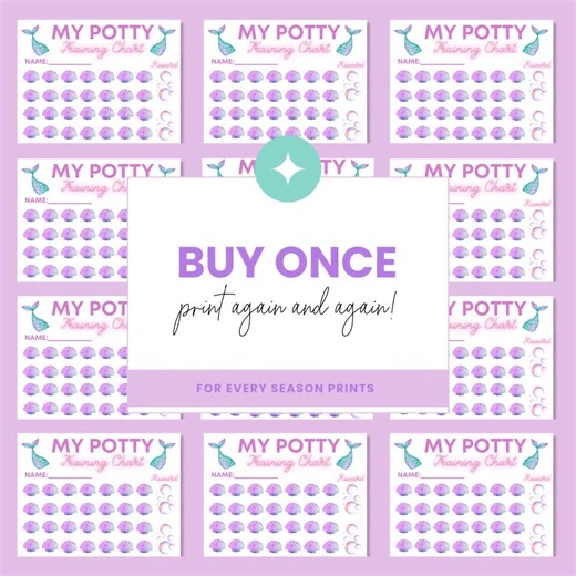 Mermaid Potty Training Chart: Kids Reward Tracker (digital Download) - Etsy