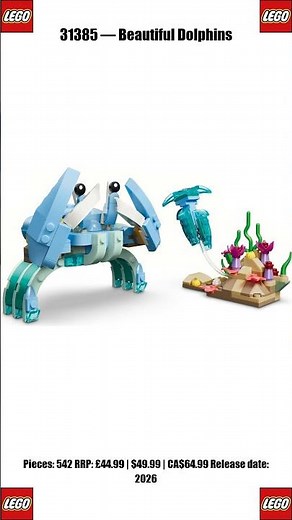 LEGO Beautiful Dolphins (31385) | 542 Pieces #shorts