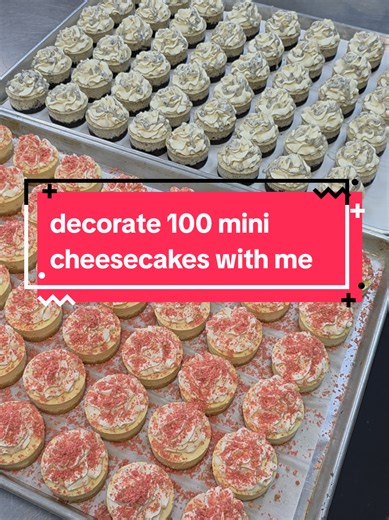 These cupcake-sized cheesecakes are creamy, dreamy, and delicious. 😍😍 #baker #desserts #fyp #cheesecake