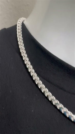 Sterling Silver 4mm Franco Chain. 20 Inch Length Visual Example