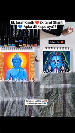 BUDHA 💙⚔️KALI❤️//Vote now 👉🏻#shorts #drawing #foryou #viral #video @SketchSoul_05