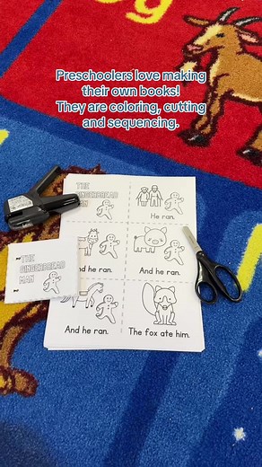 📚🖍️ Quick peek at our 'Mini Gingerbread Book'! See how this fun, easy-to-make book combines coloring, cutting, and story sequencing for preschoolers. Grab yours at PreschoolVibes.com! #MiniBookMagic #PreschoolCrafts #PreschoolVibes #PreschoolTeacher #storysequencing | Preschool Vibes