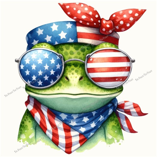 Patriotic Frog Fabric Panel, Quilt Sewing Square, Multiple Sizes, Fc8h - Etsy