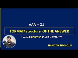 ACCA AAA | FORMAT , structure & Prioritisation of ROMM