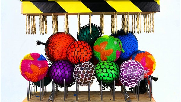 Slime Antistress Balls Between Nail Beds (hydraulic Press Experiment)