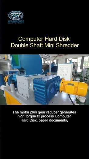 Waste Hard Disk Shredder Hard-drive Mini Double Shaft Shredder Machine #shorts #shredder #crusher
