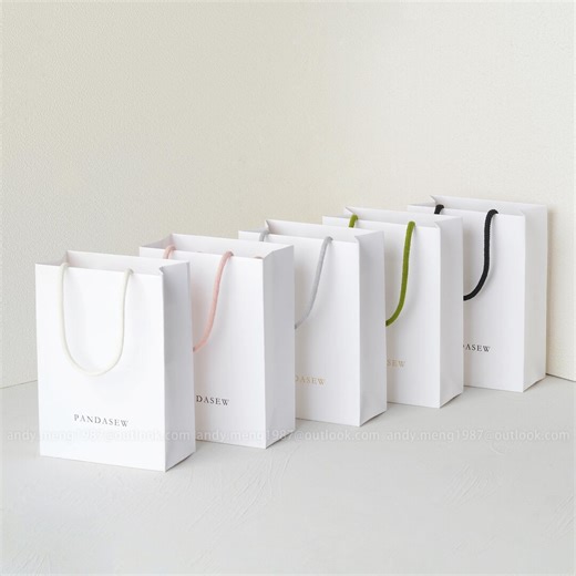 50 A3Y A4Y Personalized White Paper Gift Bags With Cotton Tote Handles - Custom Logo - Etsy