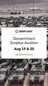 Humvees, haulers & heavy metal – all up for grabs Aug 19–20! Featured items include: -2010 Oshkosh MKR18 LVSR 10x10 Truck w/Rear Mounted Container Handler -AM General M35A2C Cab and Chassis -Cat 277C Compact Track Loader -AM General M1151A1W/B1 HMMWV 4 Door Hard Top w/Slant Back and more! Get ready to bid at our next GovPlanet auction on August 19 & 20 and get your hands on over 1500 affordable government assets. For more info and to register to bid visit: https://ow.ly/bbEL50WGJ2O | GovPlanet