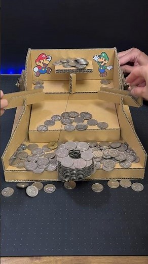 DIY Coin pusher with cardboard.
