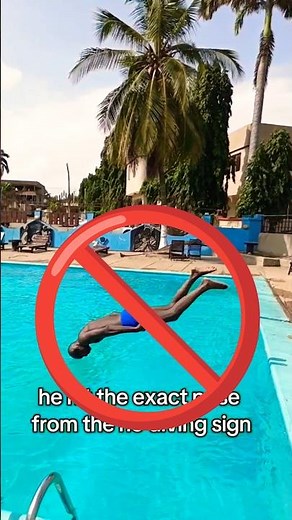 he hits the exact pose from the no diving sign #diving #pool #swimming #summer