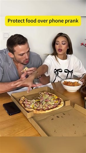 Protect food 🤣🤣🤣#funny #food #couple #prank #husbandwife | protect food over phone