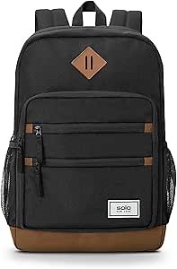 Solo New York Laptop Backpack for Women & Men -Carry On Bookbag for Travel & Work, Lightweight Bag, Side Mesh Pockets, Fits 15.6" Computer - Re:Fresh, Black